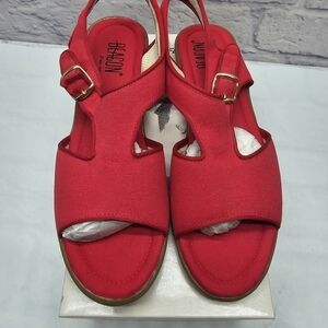 Beacon Reflections SUZIE Women's Red Canvas Sandals Size 9.5 M